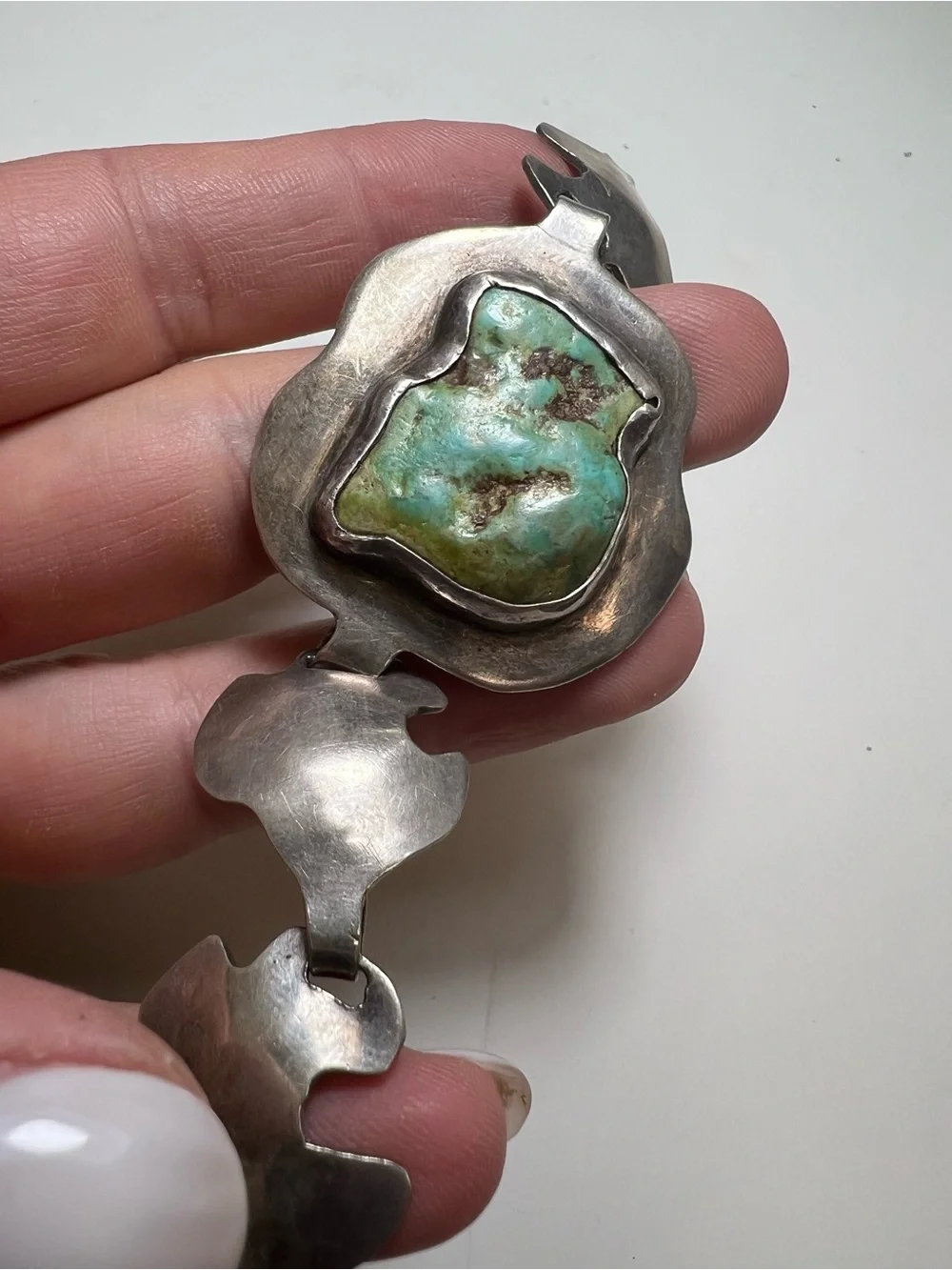 Sterling Silver Bracelet with Turquoise Stone - Picture 9 of 16
